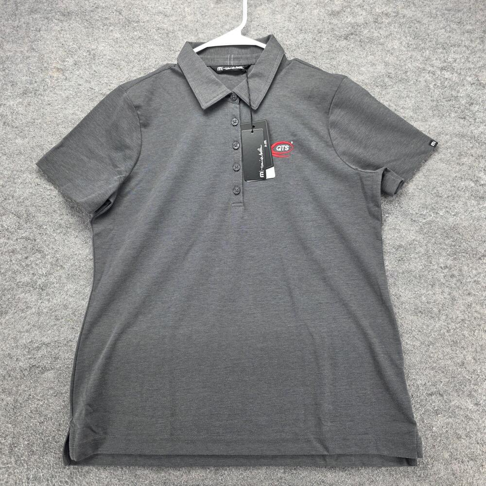 Travis Mathew Polo Womens L Gray Basic Short Sleeve Collared Lightweight